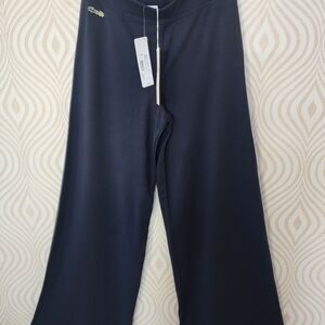 Lacoste Navy Blue Wide-Leg Pants
